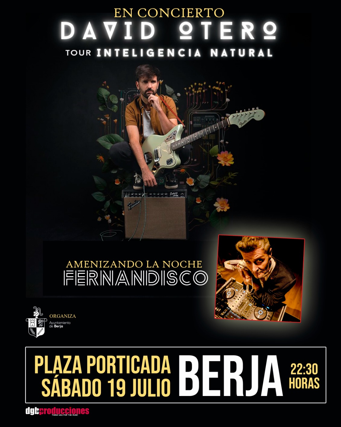 David Otero y Fernandisco protagonizarán una gran noche pop en los Festivales de la Feria de Berja 2025